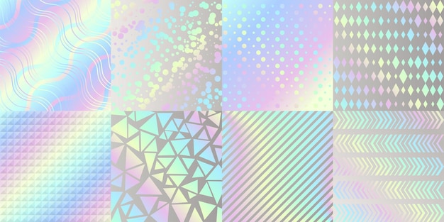 Résumé Vecteur d'ensemble de texture de gradient holographique créatif