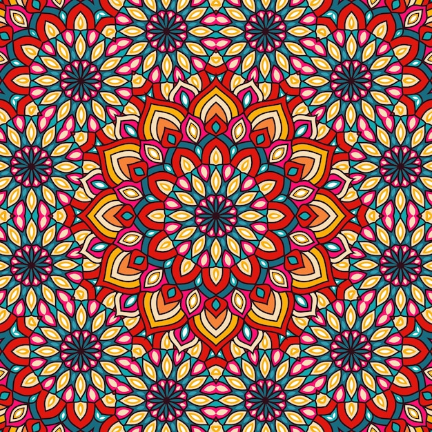 Résumé vecteur floral coloré festif motif tribal ethnique Doodle Ethnic Festive Abstract Vector