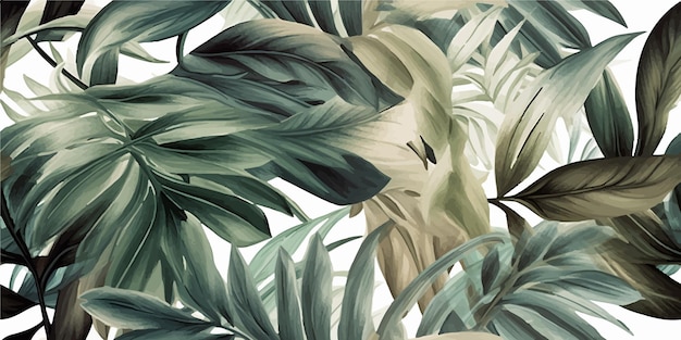 Vecteur résumé vectoriel vintage des feuilles tropicales sans couture des papiers peints de la jungle exotique sans couture moderne