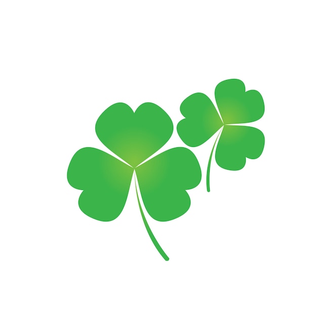 résumé, vert, chanceux, plante, symbole, modèle, icône, logo, a, chanceux, naturel, arbre, blanc, fond