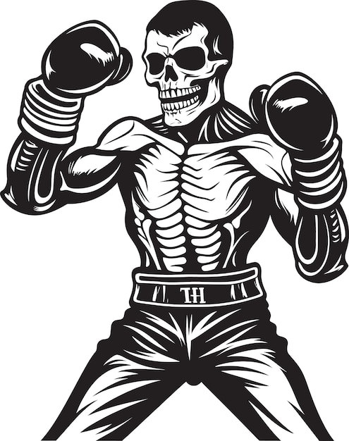 Vecteur la résurrection du ring ressuscite le sport de la boxe des squelettes skeletons of fury explorent le