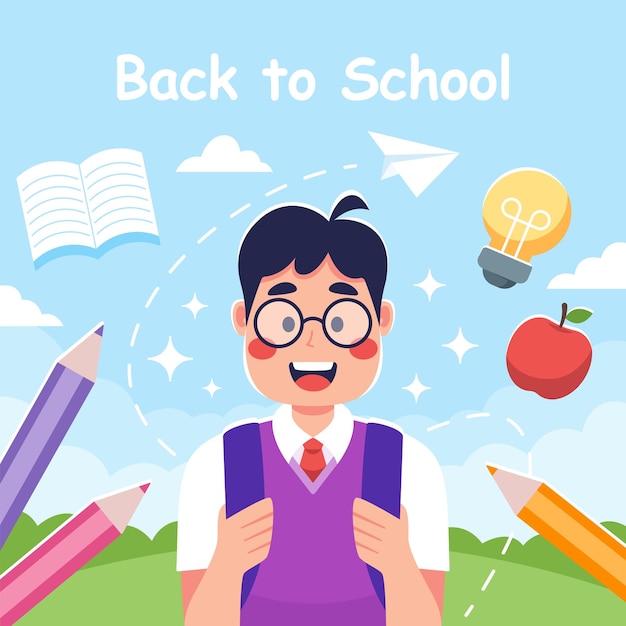 Retour à l'école avec un caractère étudiant