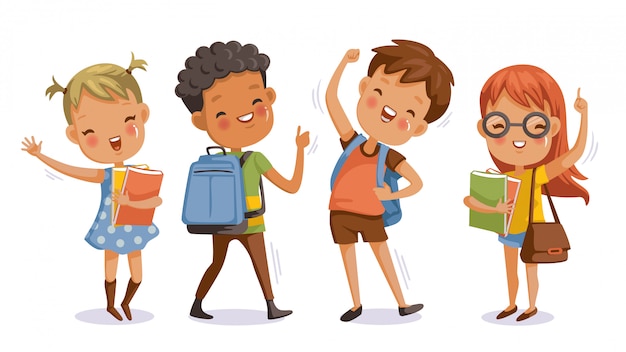 Retour à l'école. enfants garçon et fille