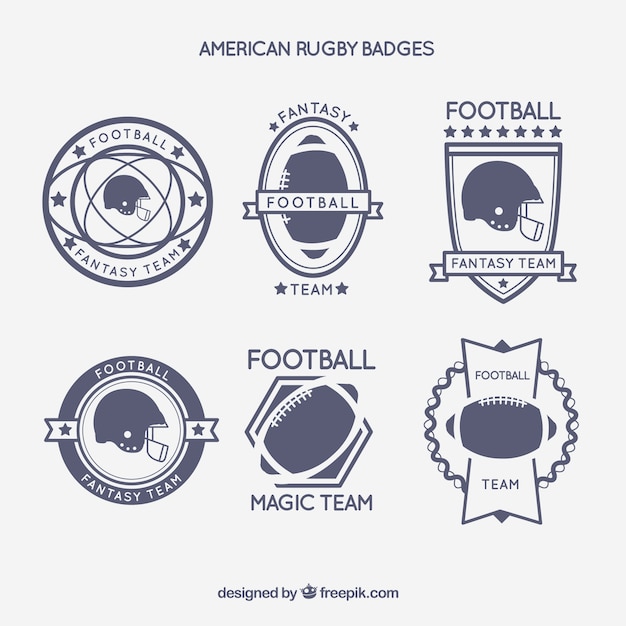 Vecteur retrait des badges de rugby américain