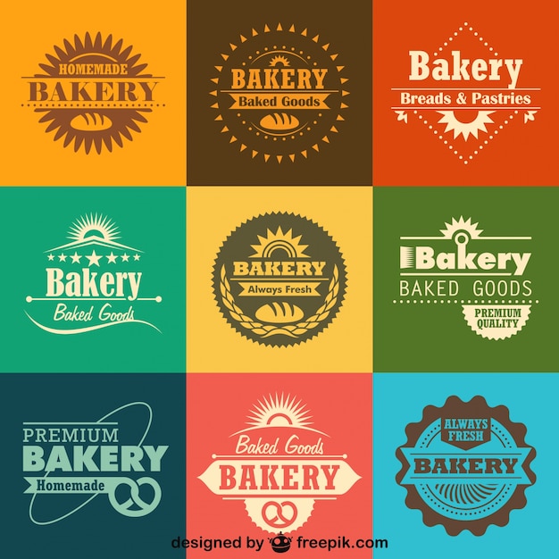 Rétro Logos De Boulangerie Et Des Badges Collection