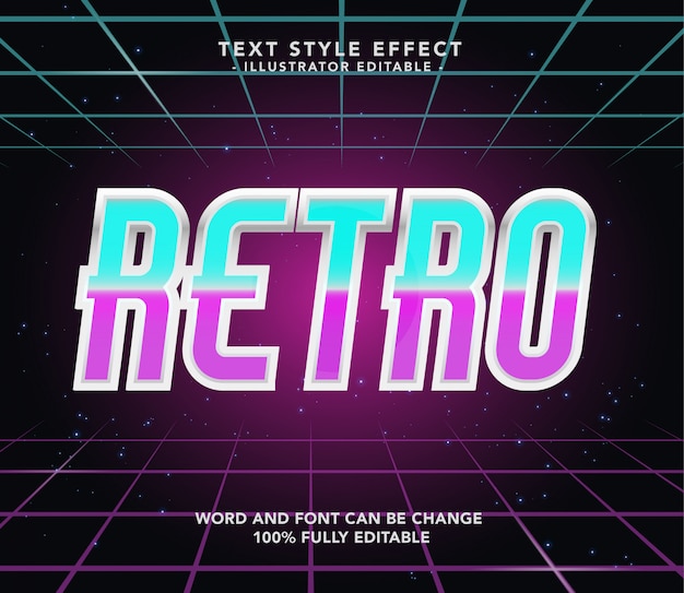 Vecteur retro neon font