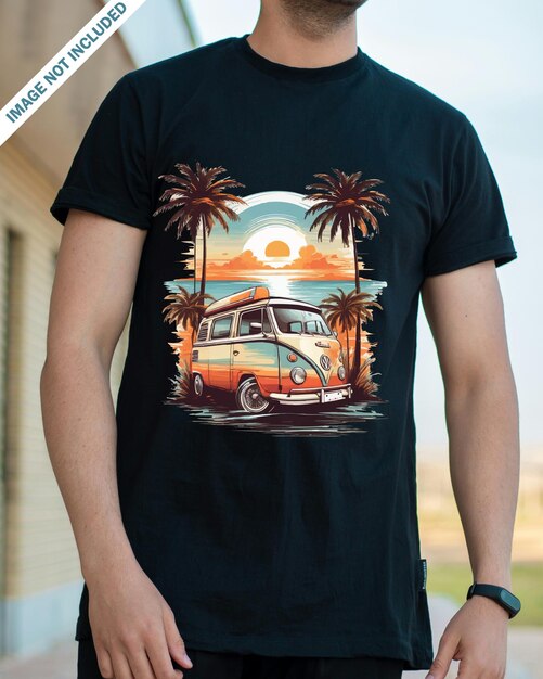 Retro Vector Classic Vintage Print de plage d'été Design de t-shirt