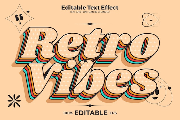 Retro Vibes Y2k effet de texte modifiable dans le style de tendance moderne