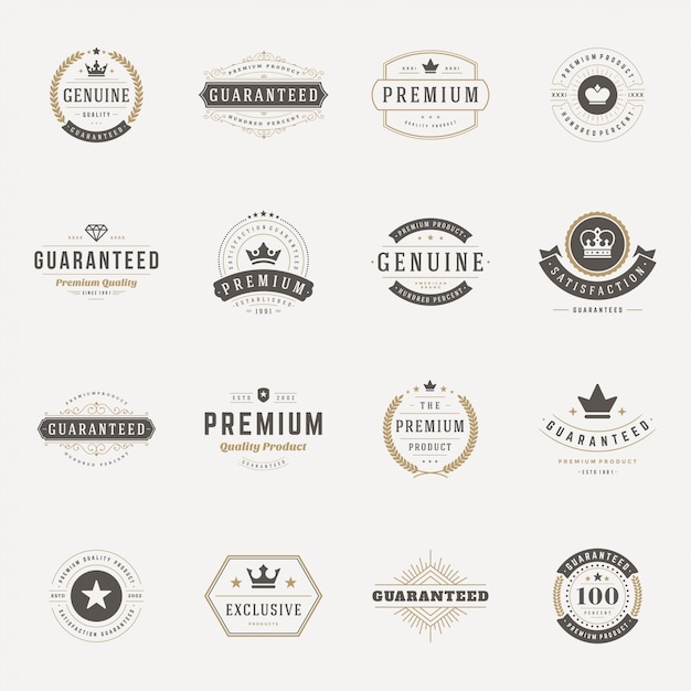 Retro Vintage Insignias Ou Logotypes Définissent Des éléments Graphiques Vectoriels