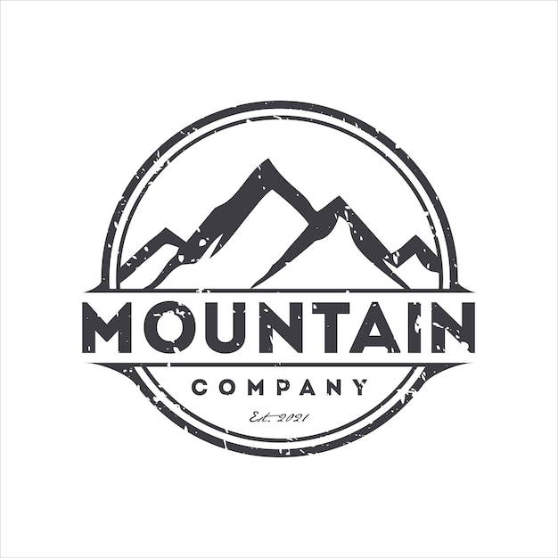 rétro vintage, modèle de vecteur de conception de logo extérieur de montagne