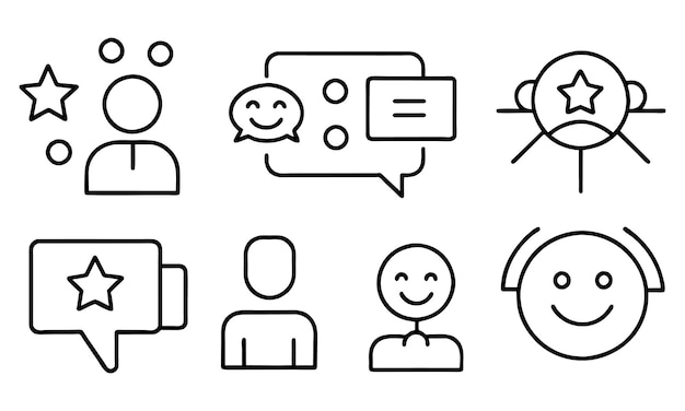 Rétroaction des clients et satisfaction des icônes de contour de traits modifiables