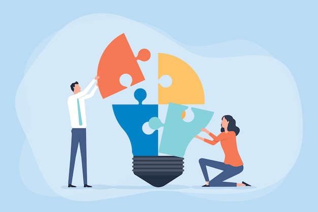 réunion de l'équipe commerciale pour le brainstorming et le processus et le concept de création d'entreprise
