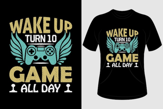 Réveillez-vous tour 10 jeu toute la journée Conception de t-shirts
