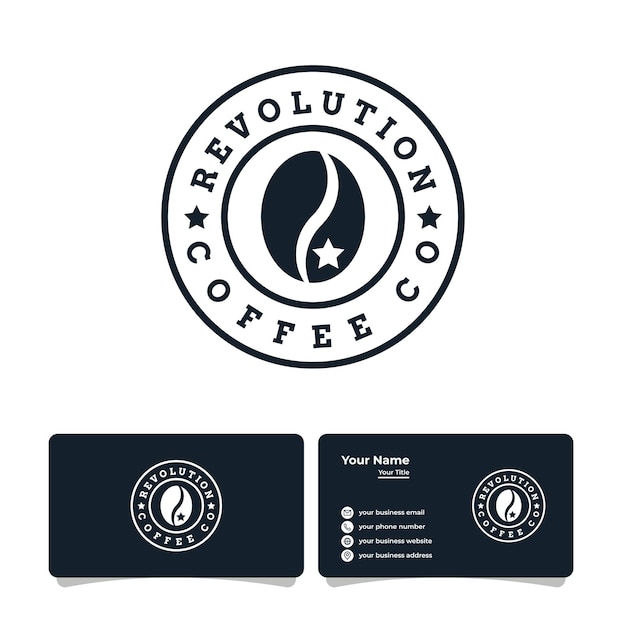 Revolution Coffe Logo, adapté à toute entreprise de café.