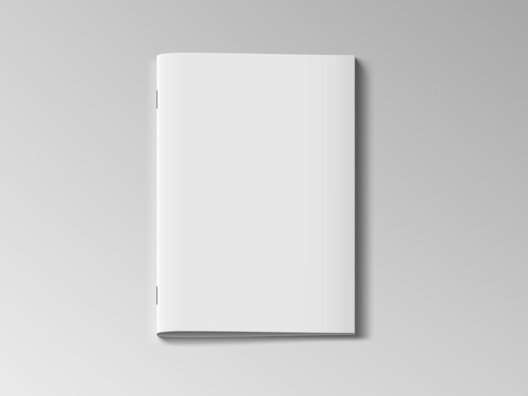 Vecteur revue ou brochure à couverture blanche sur blanc