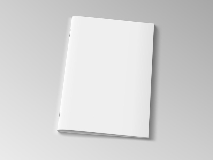 Vecteur revue ou brochure à couverture blanche sur blanc