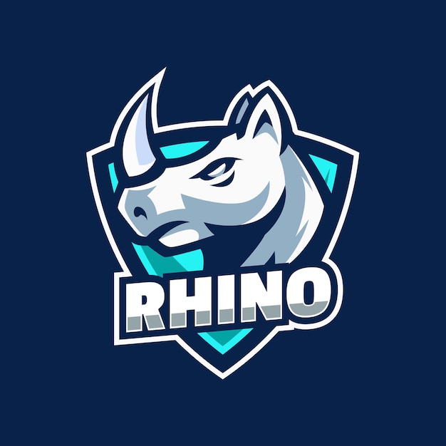 Rhino Mascot Logo Conçoit Vecteur