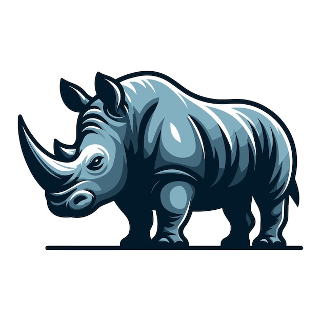 Des rhinocéros debout de savane africaine conception vectorielle zoologie illustration animal sauvage logo du rhinocéro