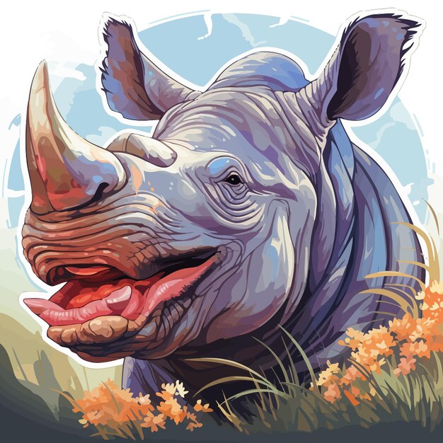 Un rhinocéros avec une image d'un rhinocéros