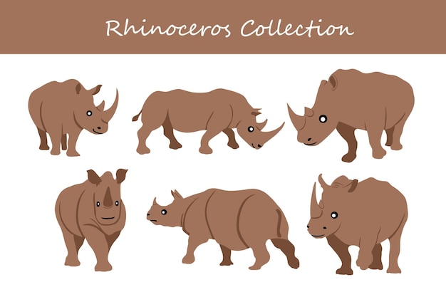 Vecteur rhinocéros jeu éducatif pour enfants illustration vectorielle