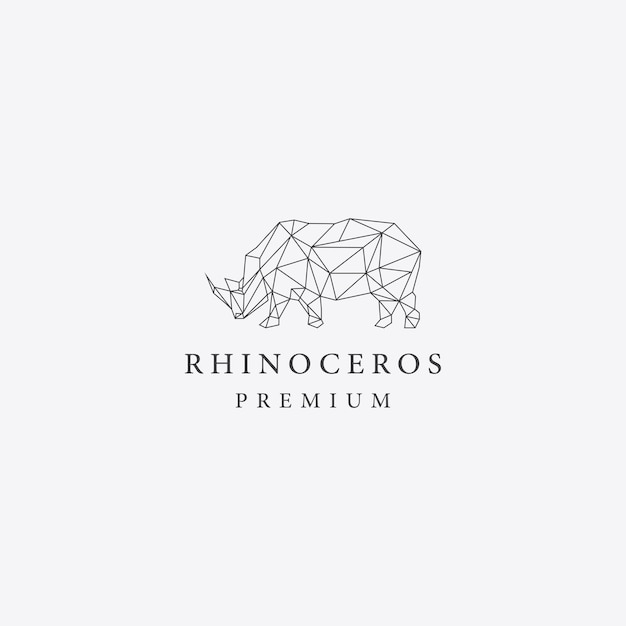 Vecteur rhinocéros logo icône modèle de conception illustration vectorielle