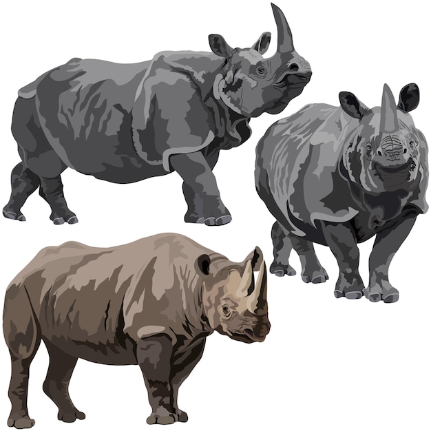 Rhinocéros noir et indien