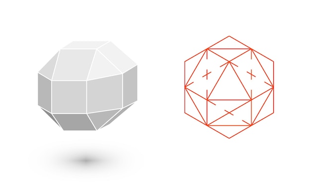 Rhombicuboctahedron est une figure géométrique mode hipster design minimaliste film corps solides