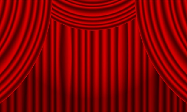 Des rideaux rouges riches, parfaits pour une scène ou un cinéma.