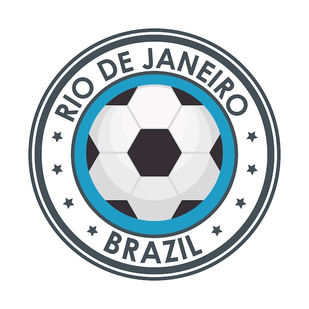 Vecteur rio de janeiro brésil emblème de football