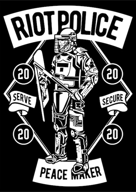 Vecteur riot police 2