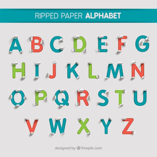 Ripped Alphabet De Papier