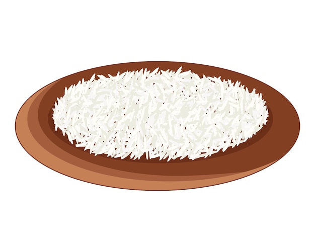 Vecteur riz sur une assiette illustration vectorielle