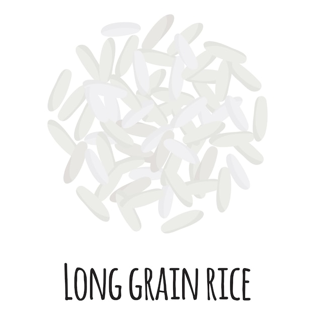 Vecteur riz à grains longs pour la conception, l'étiquette et l'emballage du marché fermier modèle. super aliment biologique à protéines énergétiques naturelles.