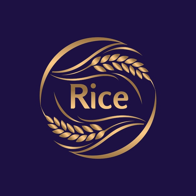 Riz Paddy Premium Produit Naturel Biologique Bannière Logo Vector Design