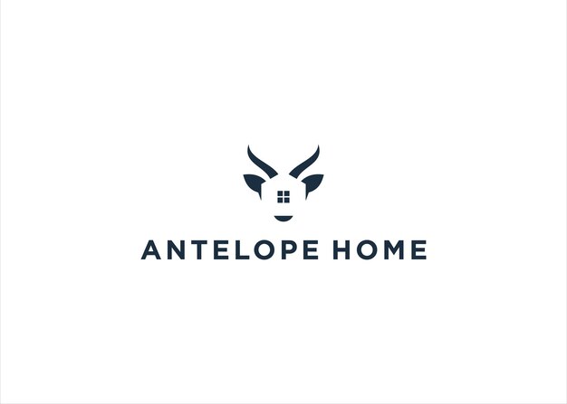 Vecteur roan antelope avec une illustration vectorielle de la conception du logo de home real estate
