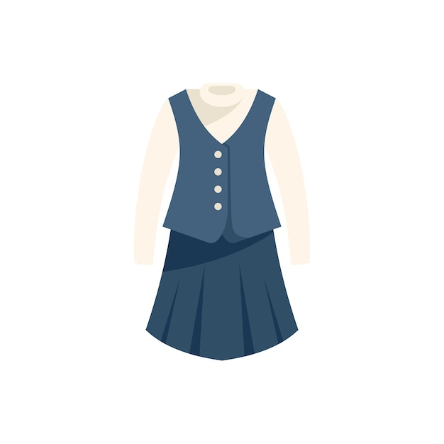 Robe asiatique icône vecteur plat costume de mode uniforme universitaire isolé