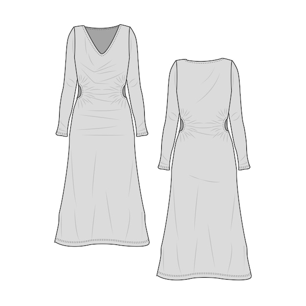 Vecteur robe longue femme