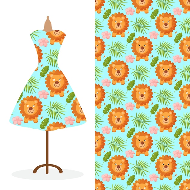 Une Robe Sur Un Mannequin Est Sur Un Stand Avec Des Fleurs Et Une Fleur Bleue Et Orange