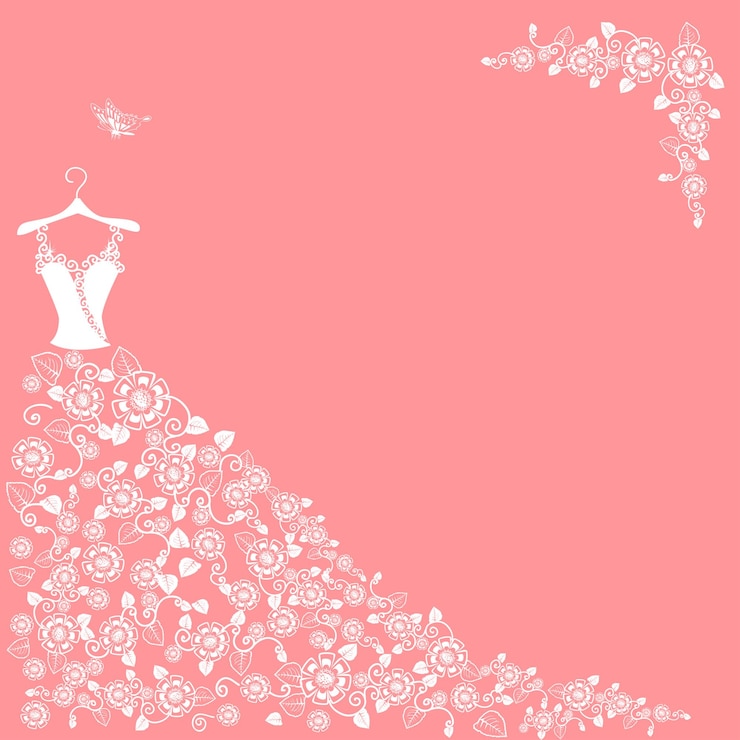 Vecteur une robe de mariée en dentelle.
