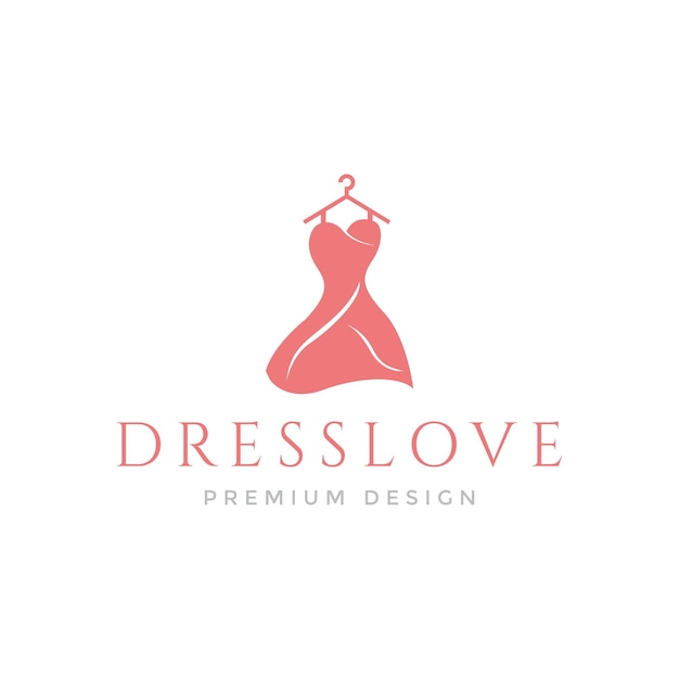 Robe En Or Rose Féminin Plat Logo Design Vecteur Graphique Symbole Icône Signe Illustration Idée Créative