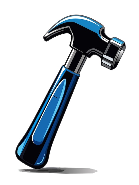 un robinet bleu qui est fait par un marteau