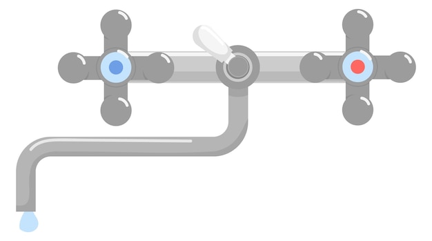 Vecteur robinet d'eau froide et chaude icône de vanne de dessin animé