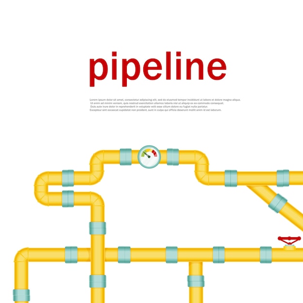 Vecteur robinet sur le pipeline concepteur de systèmes de pipeline illustration vectorielle de tuyaux et tuyaux signe illustration de vent isolée sur fond blanc