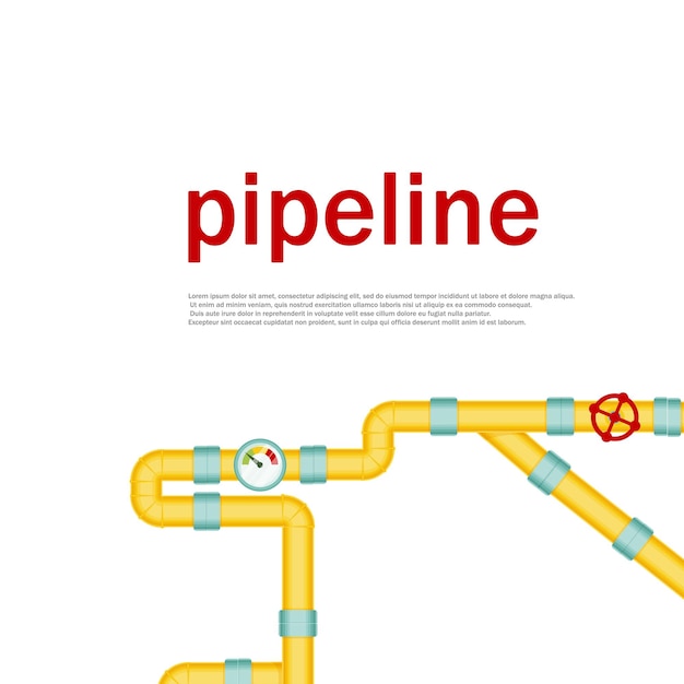 Vecteur robinet sur le pipeline concepteur de systèmes de pipeline illustration vectorielle de tuyaux et tuyaux signe illustration de vent isolée sur fond blanc