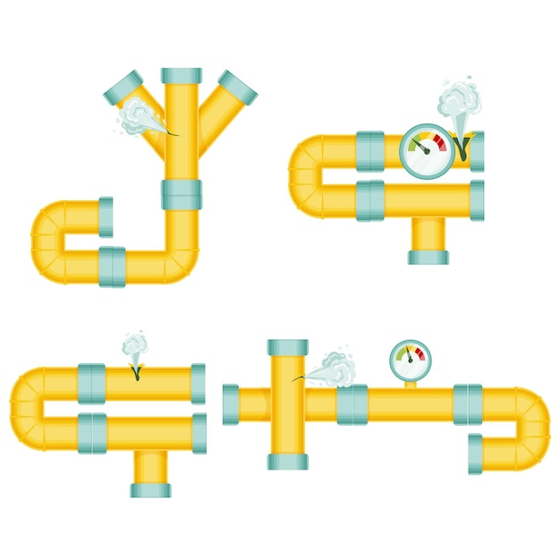 Robinet Sur Le Pipeline Concepteur De Systèmes De Pipeline Illustration Vectorielle De Tuyaux Et Tuyaux Signe Illustration De Vent Isolée Sur Fond Blanc