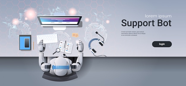 robot d'assistance travaillant sur le modèle Web de service de centre d'appels