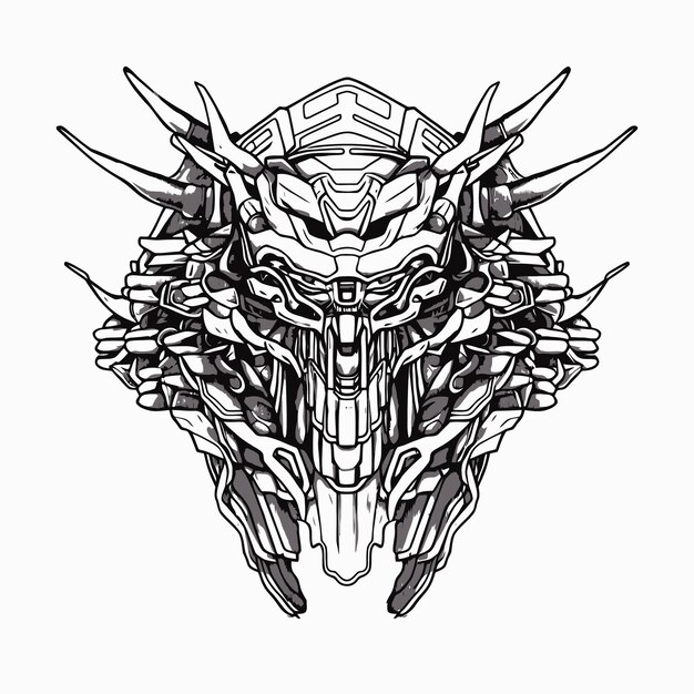 Robot de chasse spatial lineart