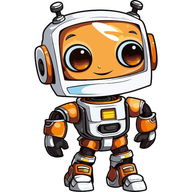 Un Robot Chibi Expressif Avec De Grands Yeux Et Des Couleurs Vives Ajoute De La Douceur Aux Dessins Parfait Pour Les Enfants