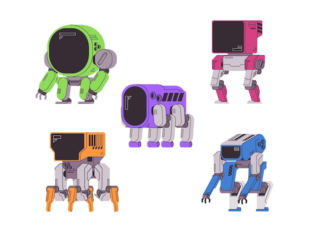 robot coloré futuriste moderne automatisation numérique machines électroniques cyborg personnage robotique