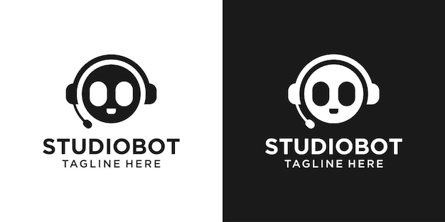 Robot De Conception De Logo Et Illustration Vectorielle D'icône De Studio